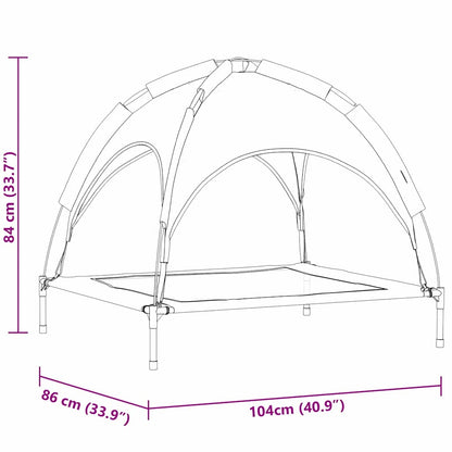 Hundebett Silber Grau 104 x 86 x 84,5 cm Stahl