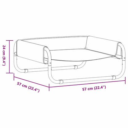 Hundebett Hellgrau 57 x 57 x 24 cm Stahl