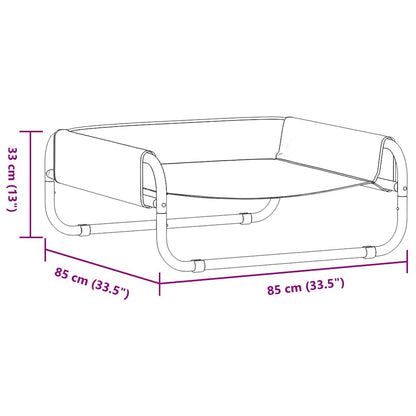Hundebett Hellgrau 85 x 85 x 33 cm Stahl