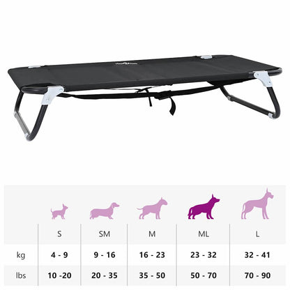Hundebett Schwarz 90 x 55 x 18 cm Stahl