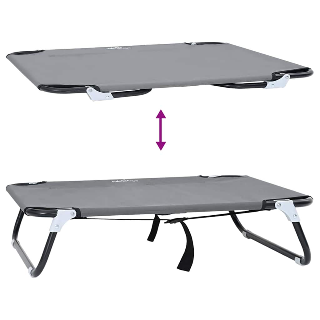 Hundebett Hellgrau 80 x 55 x 18 cm Stahl