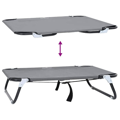 Hundebett Hellgrau 80 x 55 x 18 cm Stahl