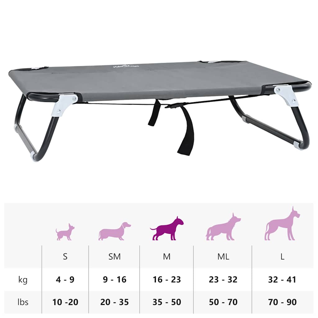 Hundebett Hellgrau 80 x 55 x 18 cm Stahl