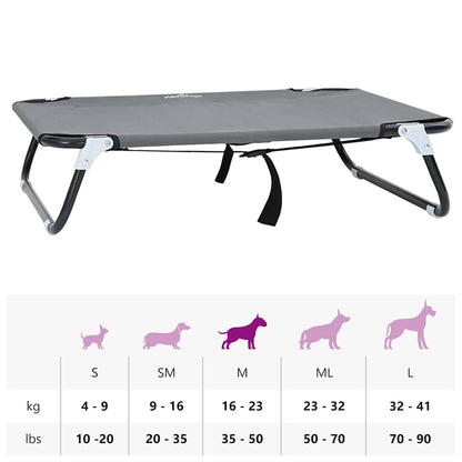 Hundebett Hellgrau 80 x 55 x 18 cm Stahl