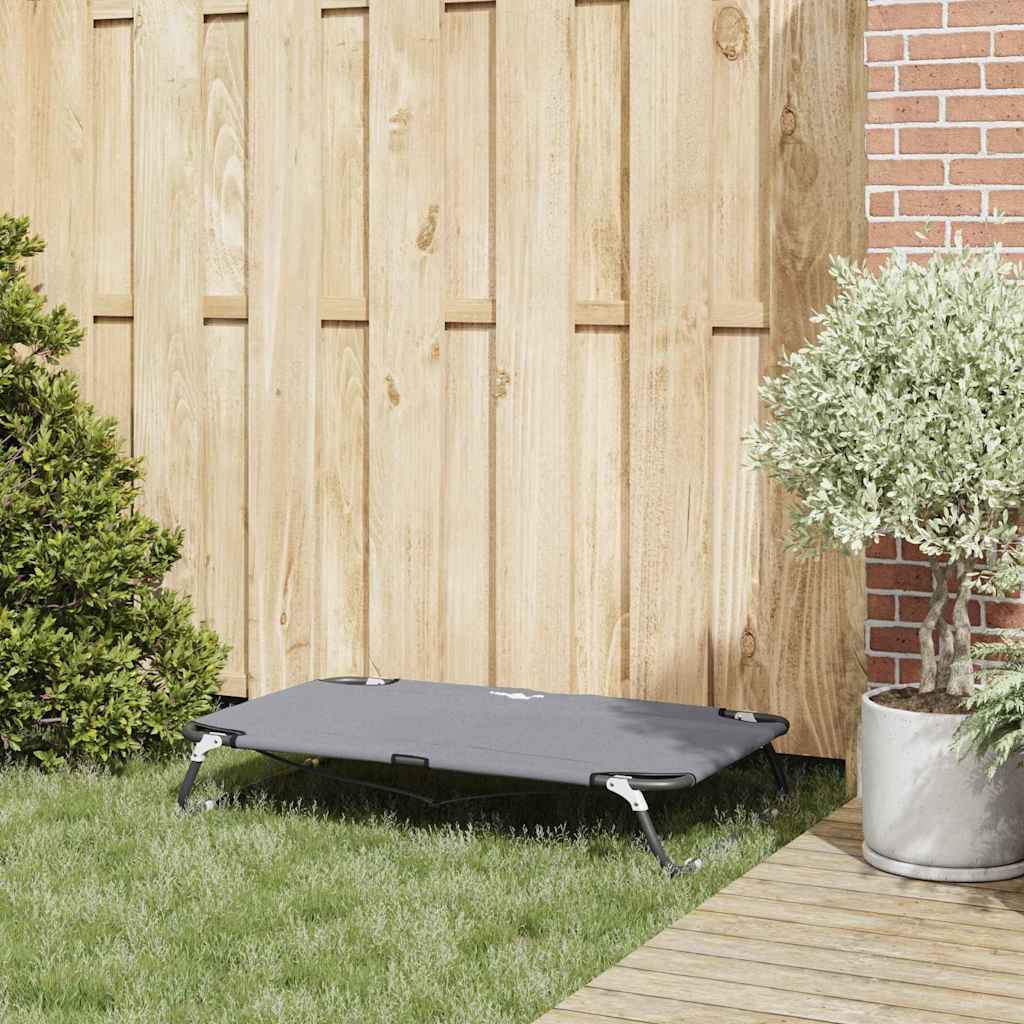 Hundebett Hellgrau 105 x 65 x 18 cm Stahl