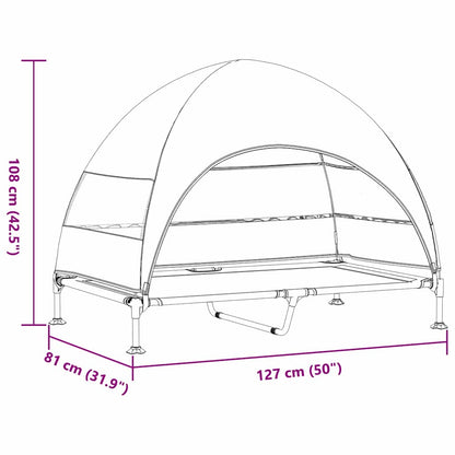 Hochgelegtes Hundebett Hellgrau 127 x 81 x 108 cm