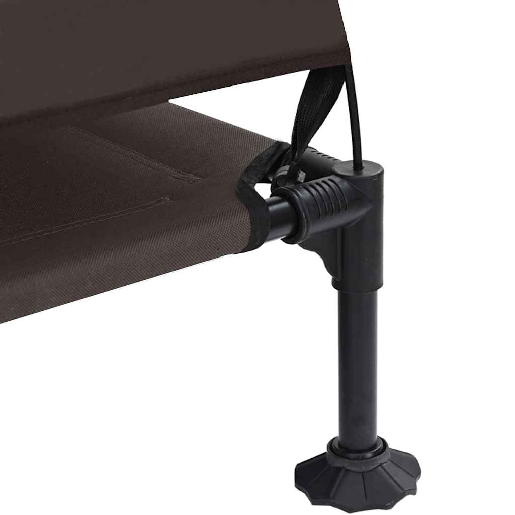 Hochgelegtes Hundebett Braun 127 x 81 x 108 cm Stoff und Stahl