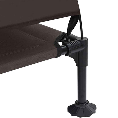 Hochgelegtes Hundebett Braun 127 x 81 x 108 cm Stoff und Stahl