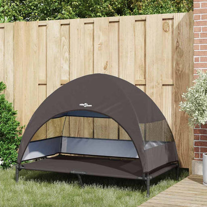 Hochgelegtes Hundebett Braun 127 x 81 x 108 cm Stoff und Stahl