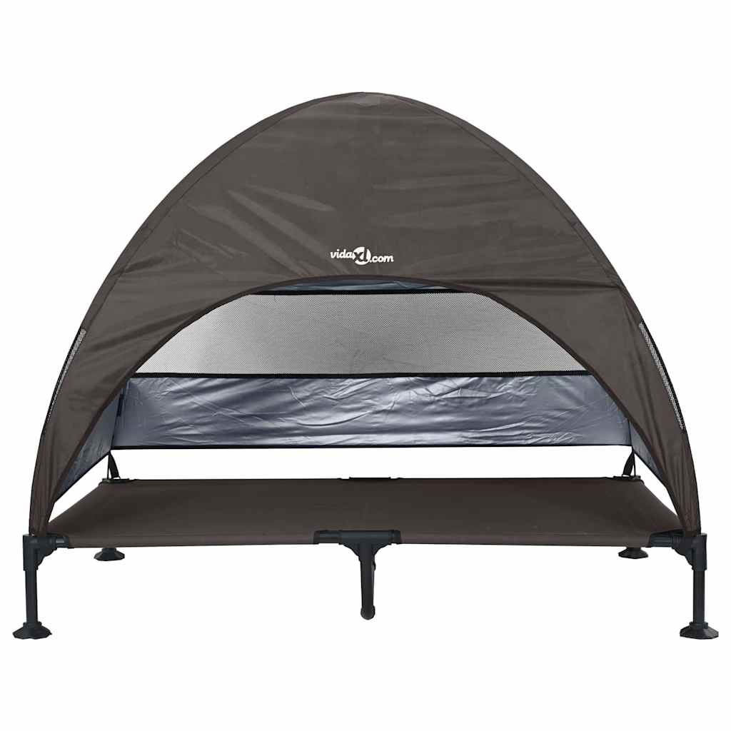 Hochgelegtes Hundebett Braun 127 x 81 x 108 cm Stoff und Stahl