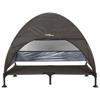 Hochgelegtes Hundebett Braun 127 x 81 x 108 cm Stoff und Stahl