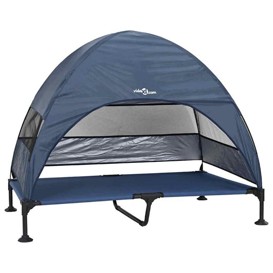 Letto rialzato per cani, blu navy, 127 x 81 x 108 cm