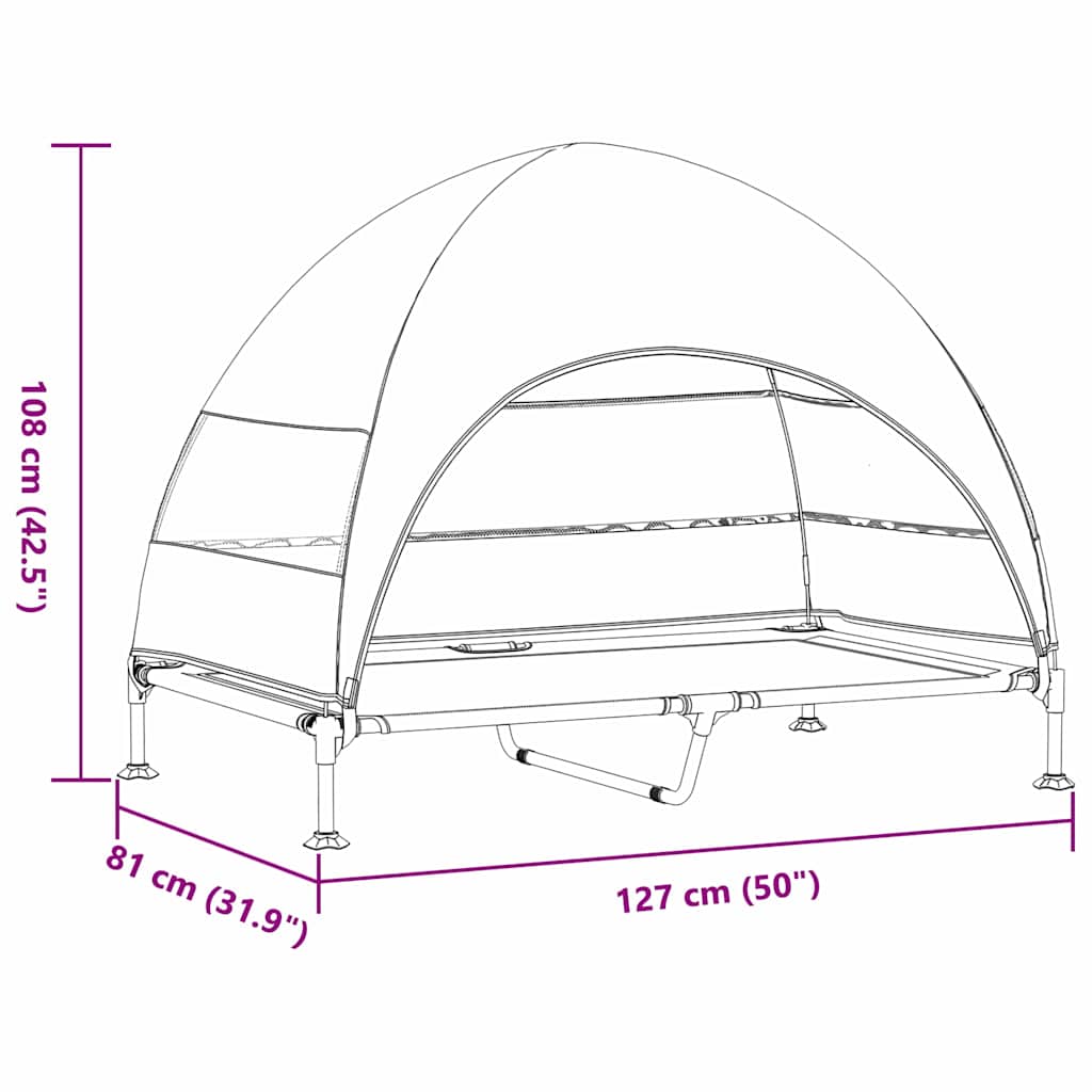 Hochgelegtes Hundebett Marineblau 127 x 81 x 108 cm