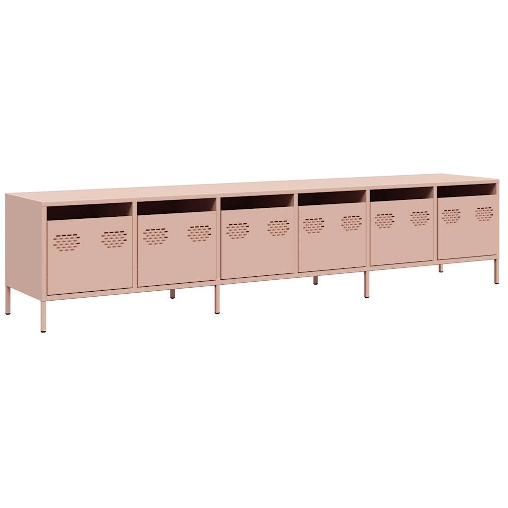 TV-Schrank Rosa 202x39x43,5 cm Kaltgewalzter Stahl