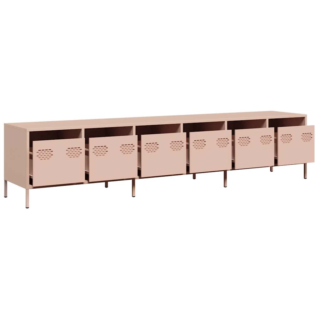 TV-Schrank Rosa 202x39x43,5 cm Kaltgewalzter Stahl