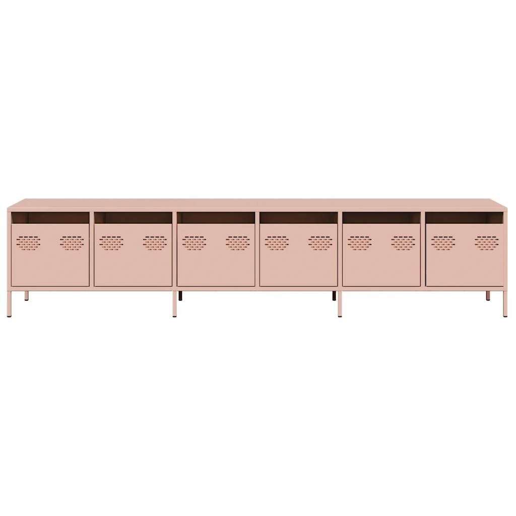 TV-Schrank Rosa 202x39x43,5 cm Kaltgewalzter Stahl