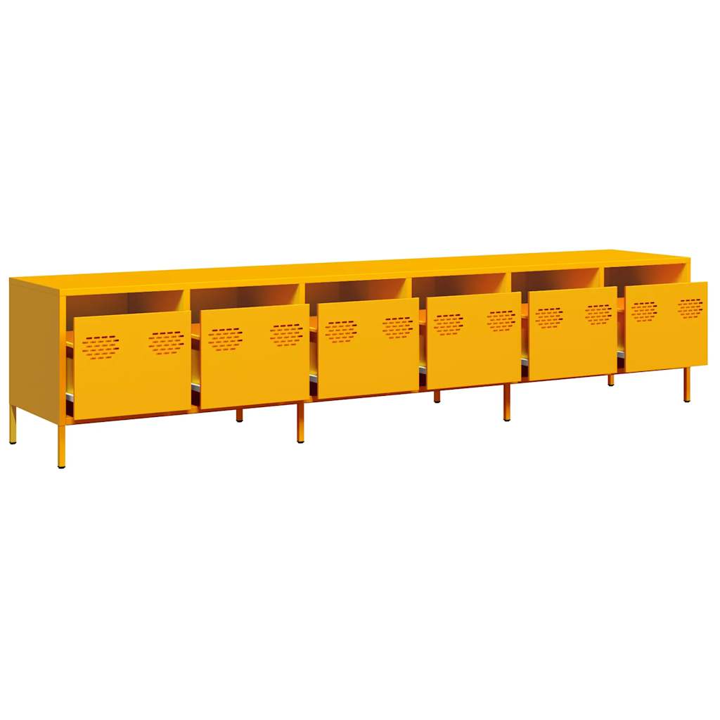 TV-Schrank Senfgelb 202x39x43,5 cm Kaltgewalzter Stahl