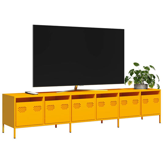 TV-Schrank Senfgelb 202x39x43,5 cm Kaltgewalzter Stahl