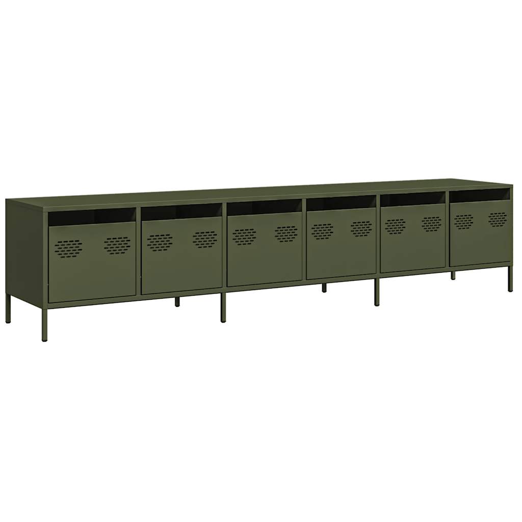 TV-Schrank Olivgrün 202x39x43,5 cm Kaltgewalzter Stahl