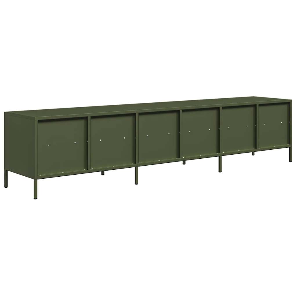 TV-Schrank Olivgrün 202x39x43,5 cm Kaltgewalzter Stahl