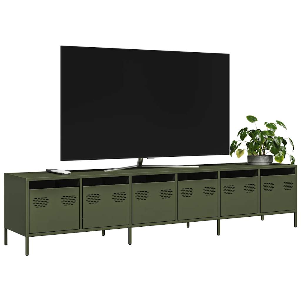 TV-Schrank Olivgrün 202x39x43,5 cm Kaltgewalzter Stahl