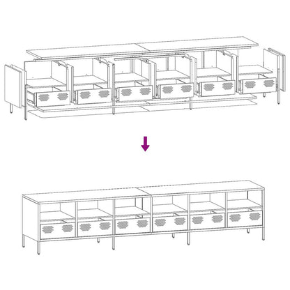 TV-Schrank Schwarz 202x39x43,5 cm Kaltgewalzter Stahl