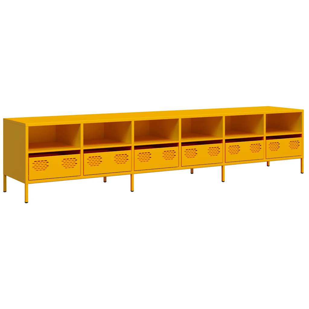 TV-Schrank Senfgelb 202x39x43,5 cm Kaltgewalzter Stahl