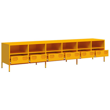 TV-Schrank Senfgelb 202x39x43,5 cm Kaltgewalzter Stahl