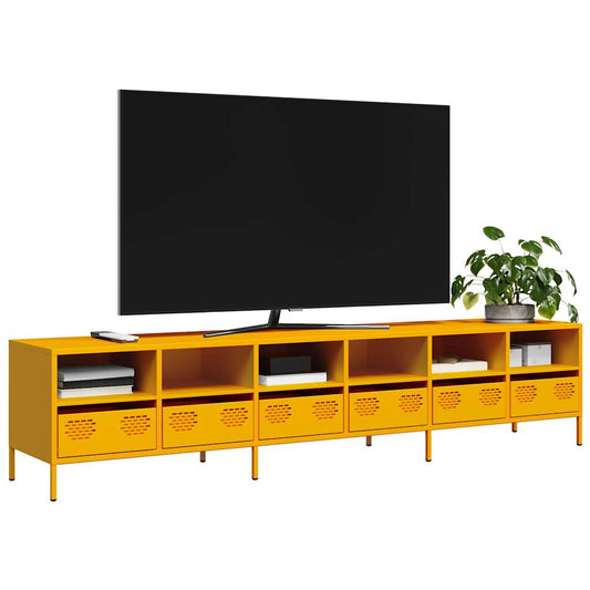 TV-Schrank Senfgelb 202x39x43,5 cm Kaltgewalzter Stahl