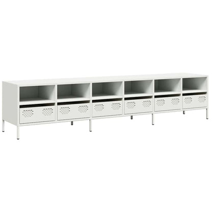 TV-Schrank Weiß 202x39x43,5 cm Kaltgewalzter Stahl