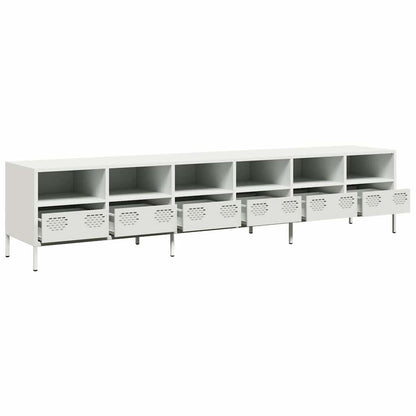 TV-Schrank Weiß 202x39x43,5 cm Kaltgewalzter Stahl