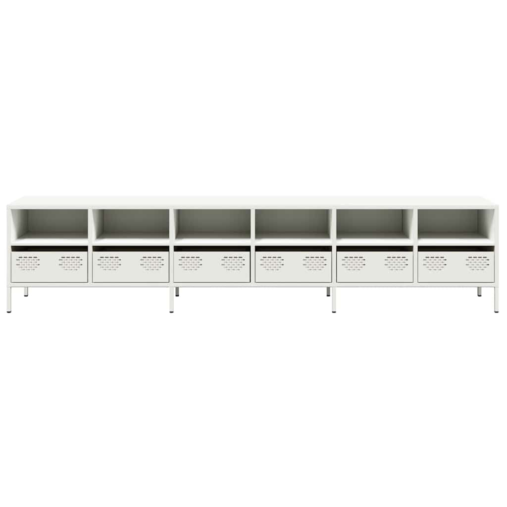 TV-Schrank Weiß 202x39x43,5 cm Kaltgewalzter Stahl