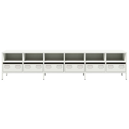 TV-Schrank Weiß 202x39x43,5 cm Kaltgewalzter Stahl