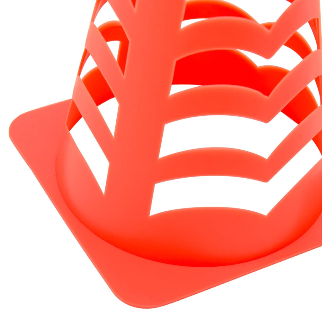 Coni da calcio, 6 pezzi, impilabili, arancioni, 13x13x22,5 cm