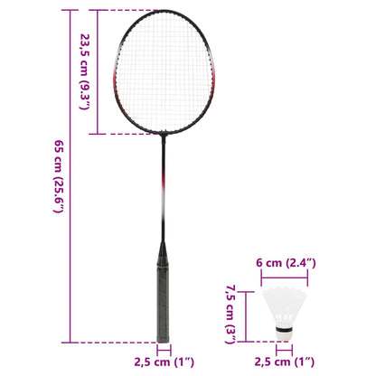 Badminton-Set mit 2 Schlägern, Netz & Tasche 292x30x152 cm