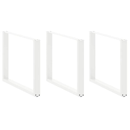 Esstischbeine U-Form 2 Stk. Weiß 100x(72-73) cm Stahl