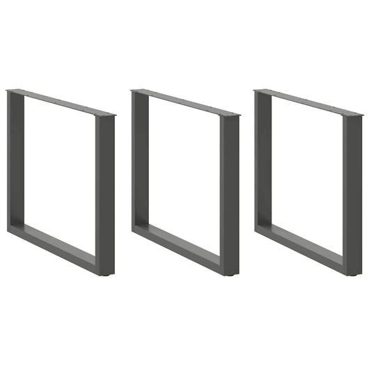 Esstischbeine U-Form 2 Stk. Anthrazit 100x(72-73) cm Stahl