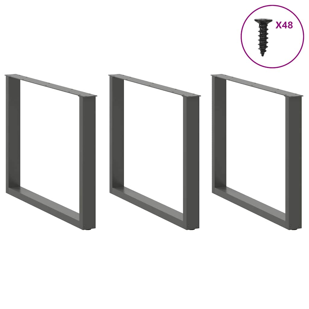 Esstischbeine U-Form 2 Stk. Anthrazit 100x(72-73) cm Stahl