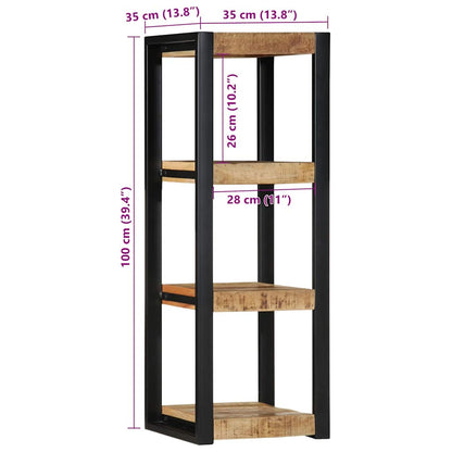 Wandregal 35x35x100 cm Raues Massivholz Mango