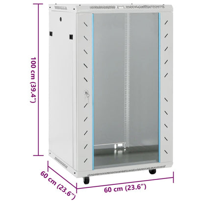 18U Netzwerkschrank 19" IP20 Grau 60x60x100 cm