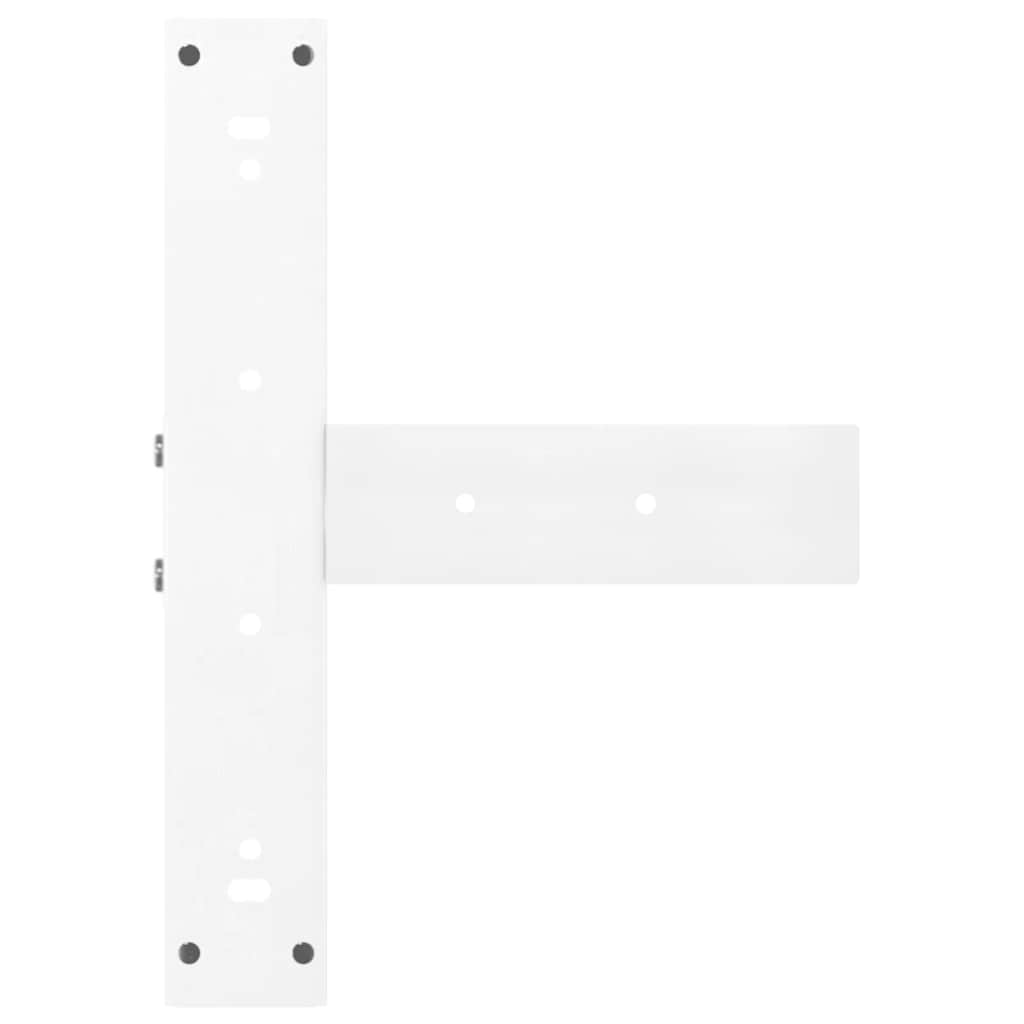 Bartischbeine T-Form 2 Stk. Weiß 40x35x(90-91) cm Stahl
