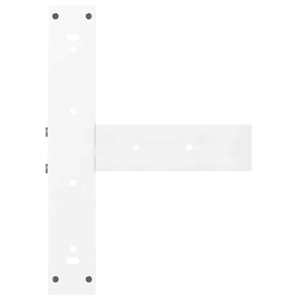 Bartischbeine T-Form 2 Stk. Weiß 40x35x(110-111) cm Stahl