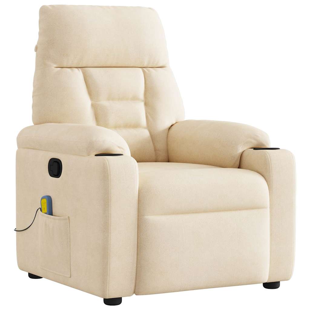 Massagesessel Beige Mikrofasergewebe