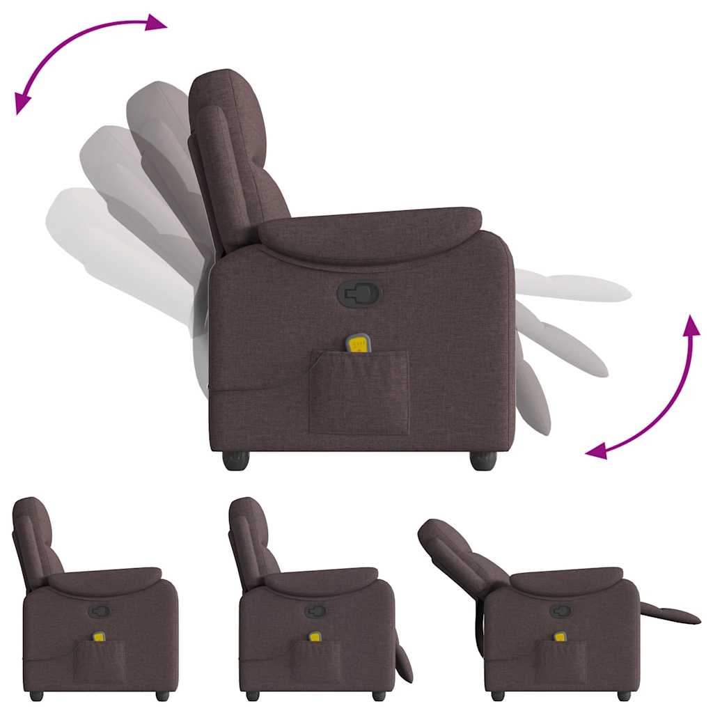 Massagesessel Dunkelbraun Stoff