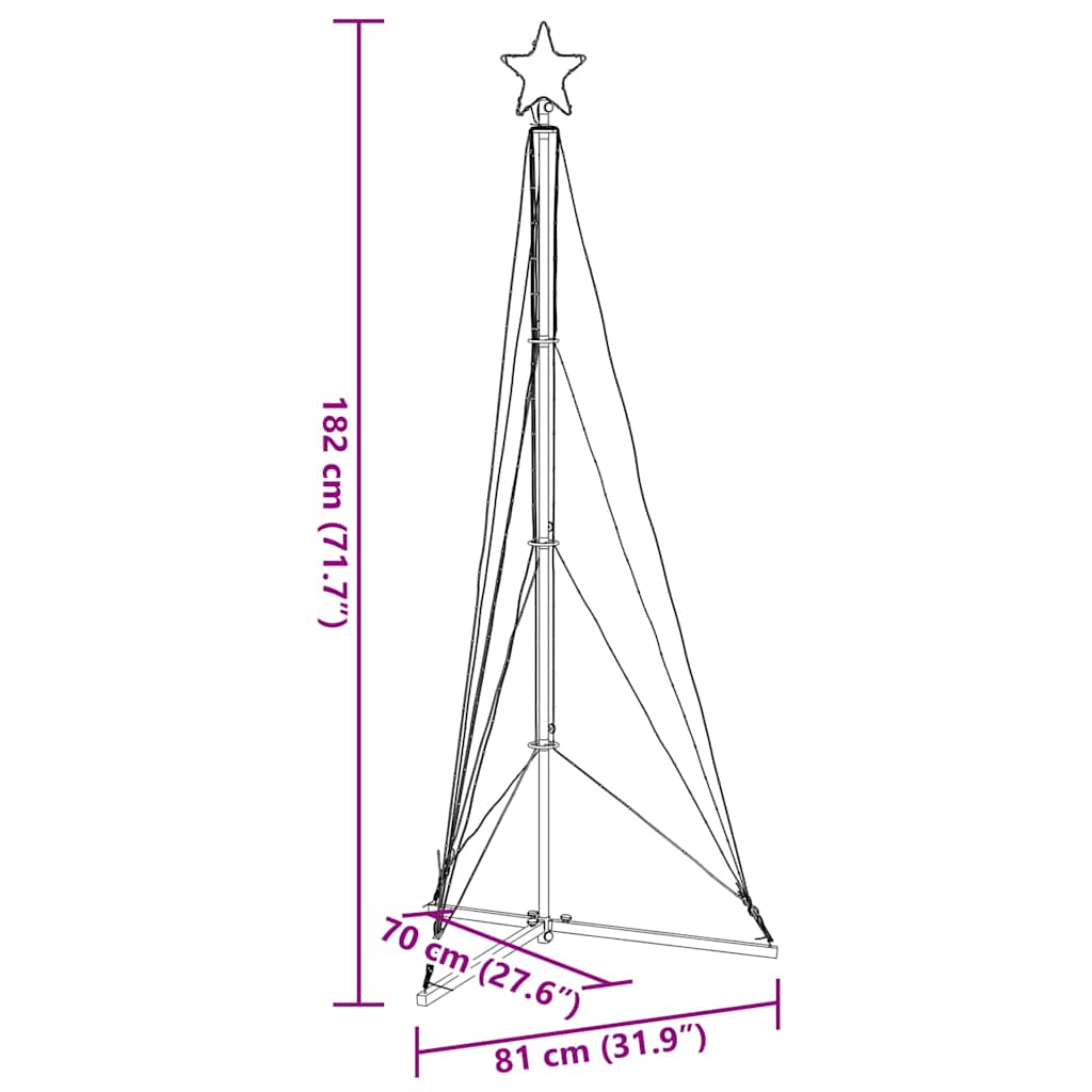 Weihnachtsbaum-Beleuchtung 363 LEDs Warmweiß 182 cm