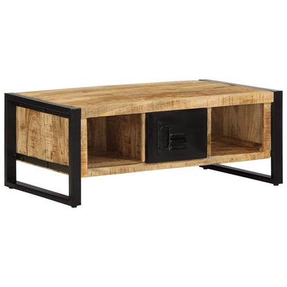 Couchtisch 90x50x36 cm Raues Massivholz Mango