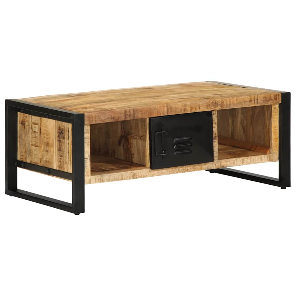 Couchtisch 90x50x36 cm Raues Massivholz Mango