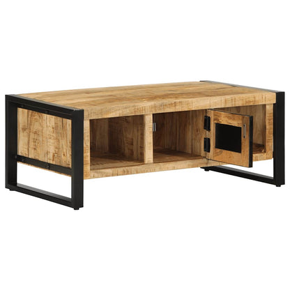 Couchtisch 90x50x36 cm Raues Massivholz Mango