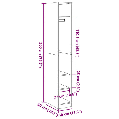 Kleiderschrank Altholz-Optik 30x50x200 cm Holzwerkstoff