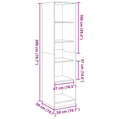 Kleiderschrank Weiß 50x50x200 cm Holzwerkstoff